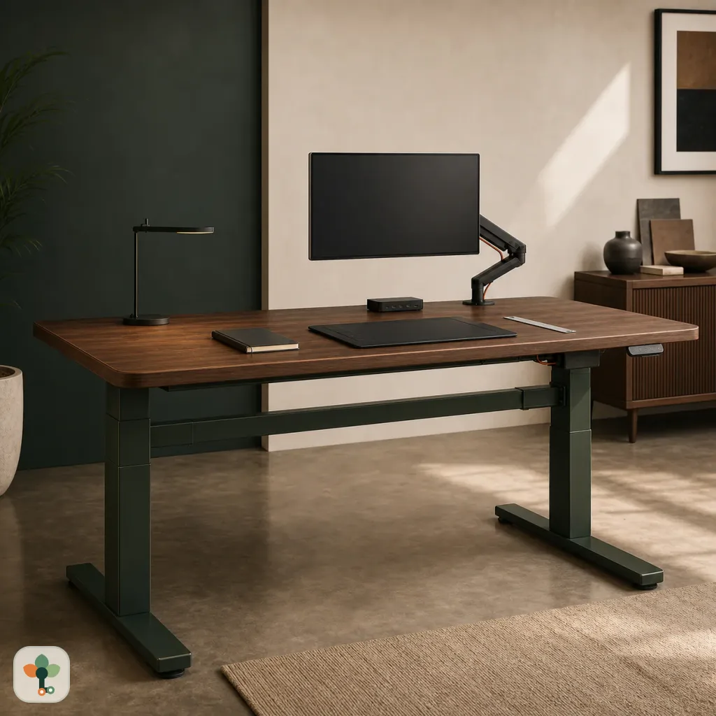 Wide SSDesk Creative electric standing desk with drawing and display zones